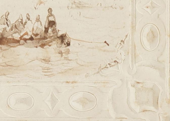 Anthony Waldorp (Den Haag 1802 - 1866 Amsterdam), Platbodems bij een havenhoofd.