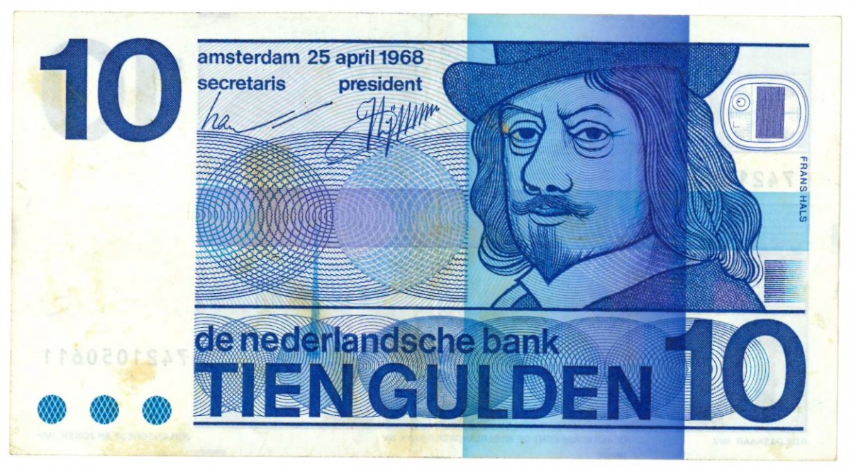 Nederland 10 gulden Bankbiljet Type 1968 Frans Hals - Fraai +