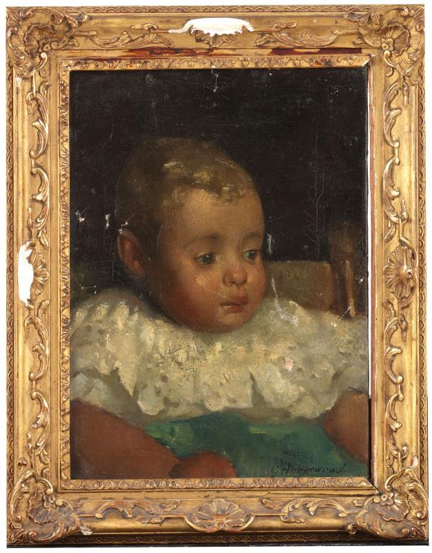 George Hogewaard (Surabaya, Indonesië 1878 - 1939 Den Haag) Portret van Elisabeth Hogerwaard als baby.