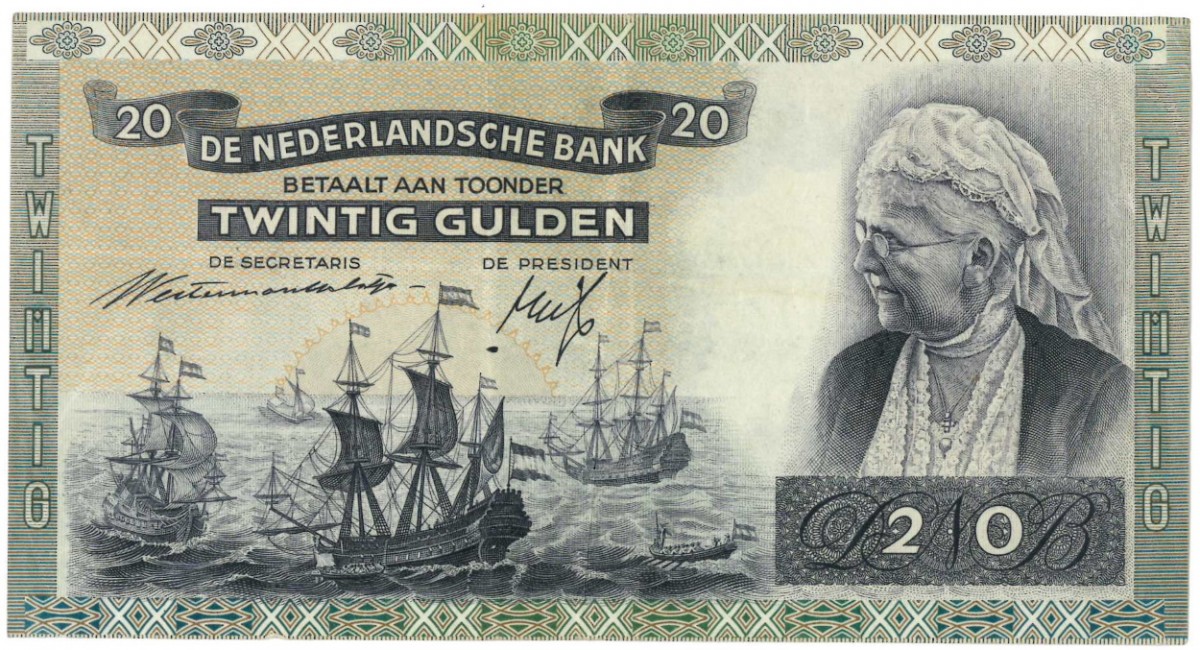 Nederland 20 gulden Bankbiljet Type 1939 Emma - Zeer Fraai