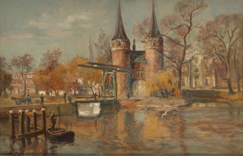 Evert Moll (Voorburg 1878 - 1955 Den Haag). De oostpoort te Delft.