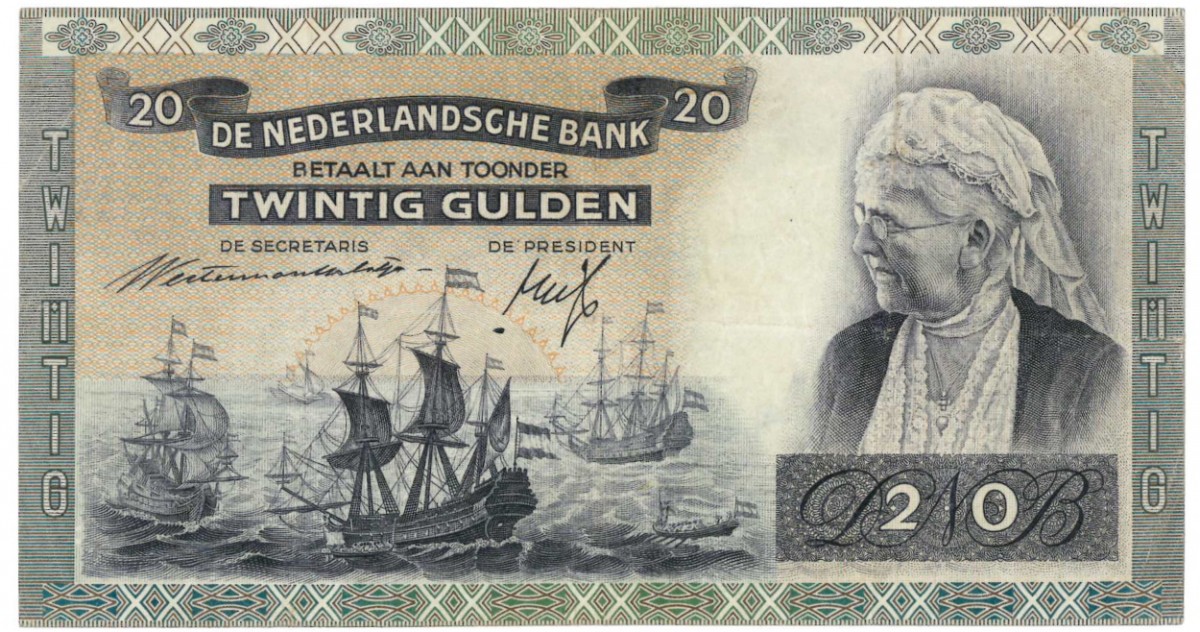 Nederland 20 gulden Bankbiljet Type 1939 Emma - Zeer Fraai