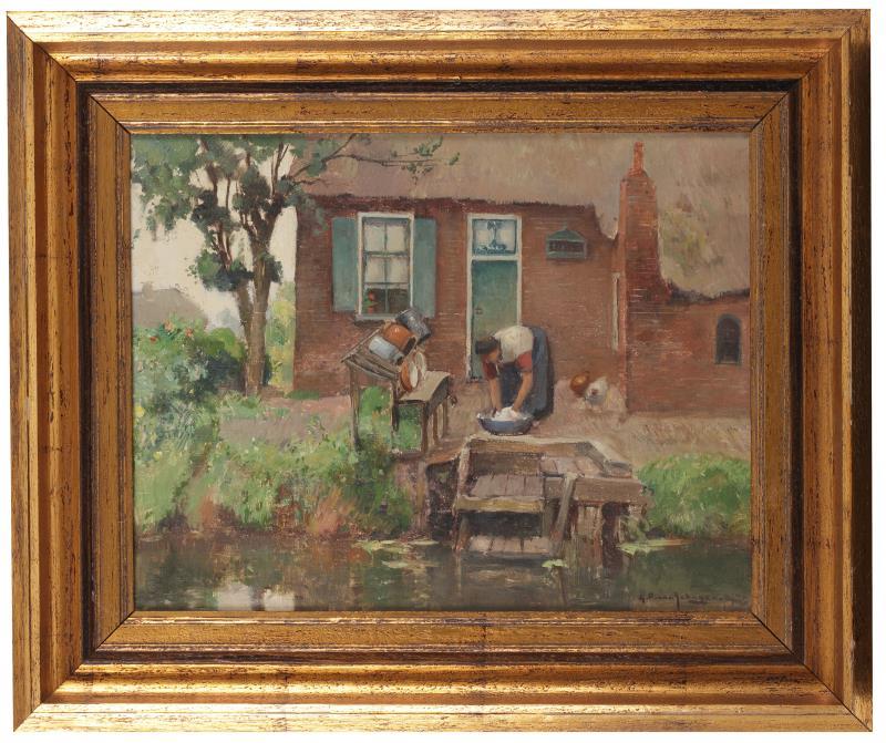 G.F. van Schagen (Den Haag 1880 - 1968 Laren), Stoepje te Giethoorn.