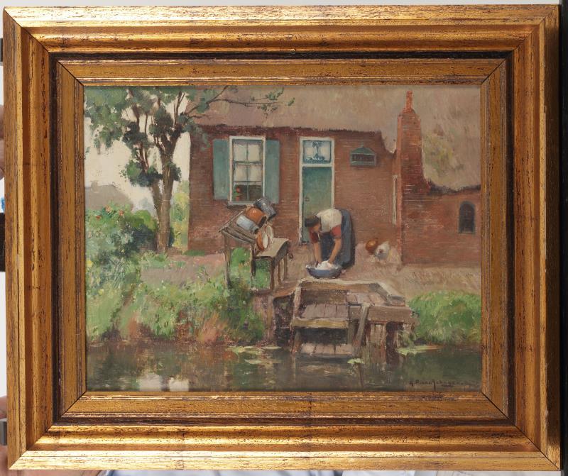 G.F. van Schagen (Den Haag 1880 - 1968 Laren), Stoepje te Giethoorn.