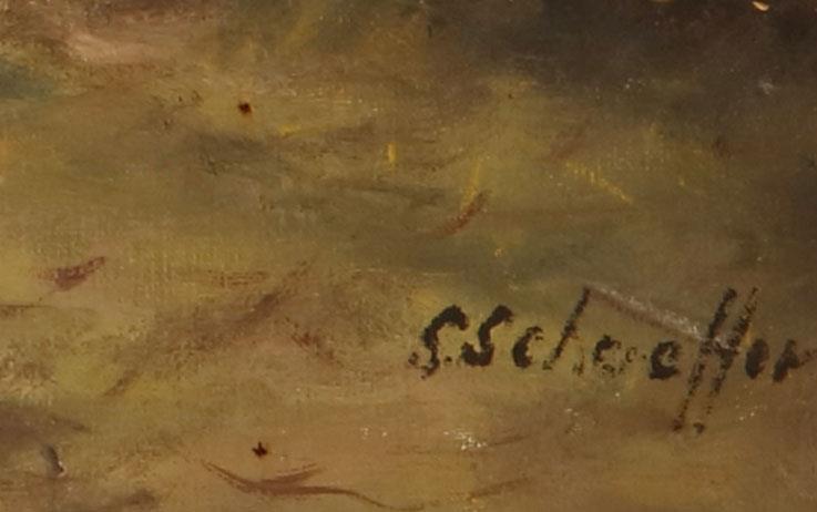 Simon Theodorus 'Siem' Schaeffer (Rotterdam 1924 - 2005), Landschap met boerderij bij Hilligersberg (?).