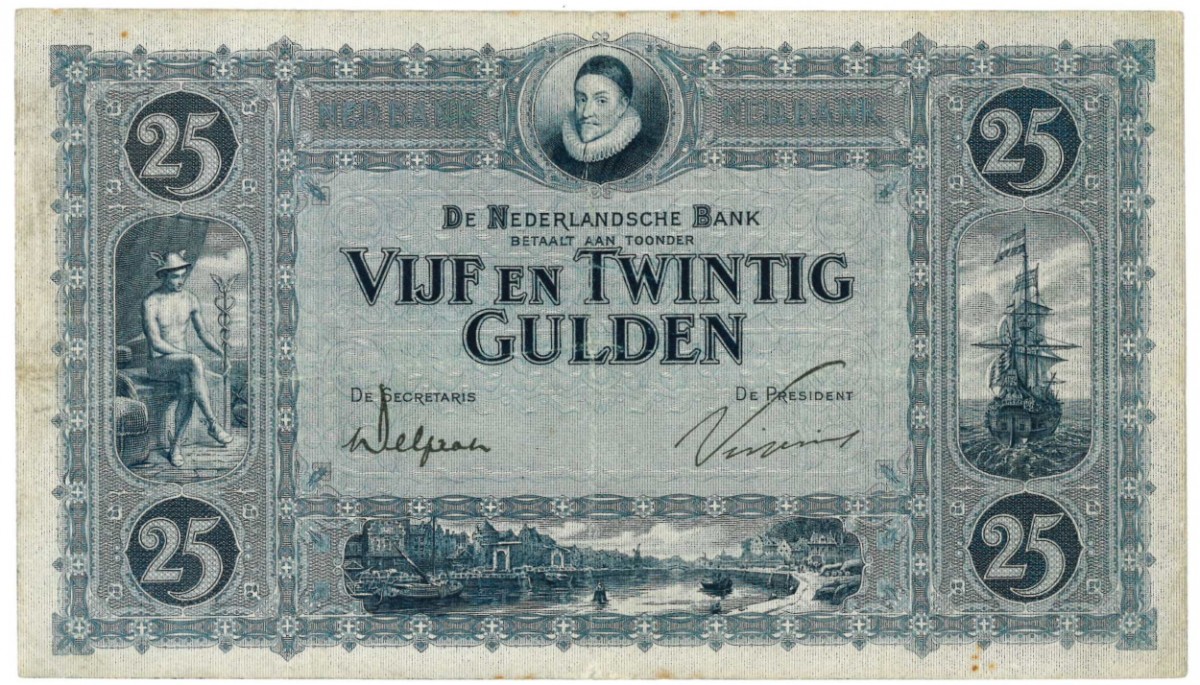 Nederland 25 gulden Bankbiljet Type 1927 Willem van Oranje - Fraai / Zeer Fraai