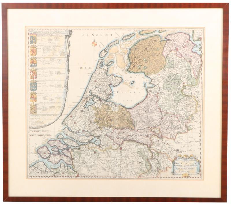 Caspar Specht (1726 - 1750) uitegeven door Reinier Ottens (1698-1750) & Joshua Ottens (1704-1765), Handingekleurde kaart van de Republiek der Zeven Verenigde Nederlanden.  .