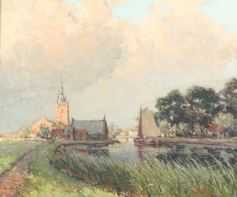 Willem Horselenberg (Rotterdam 1881 - 1961 Zeist), Gezicht op Overschie.