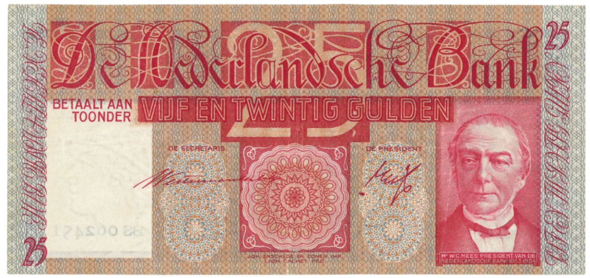Nederland 25 gulden bankbiljet Type 1931 Mees - Zeer Fraai