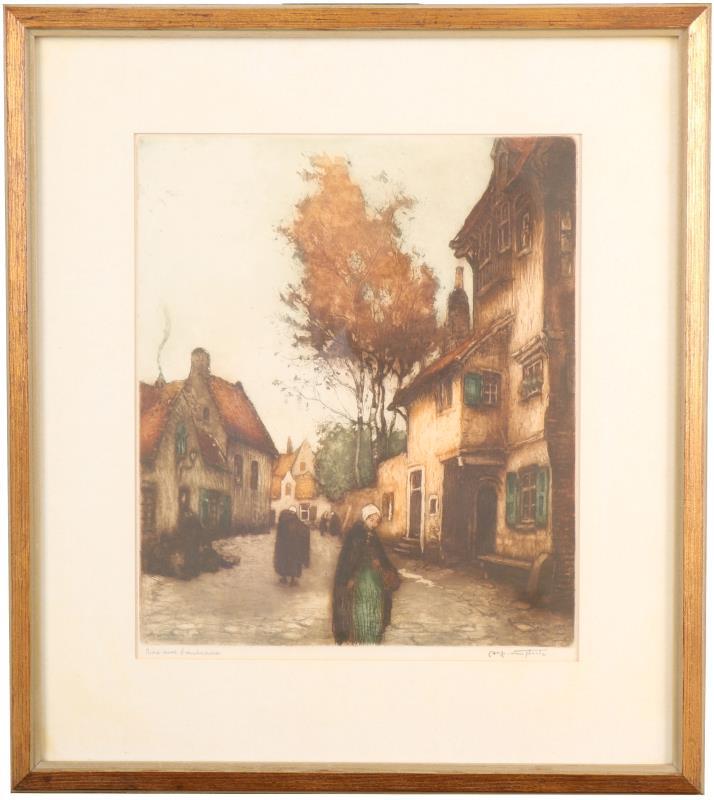 Alphons van Neste (Dottignies Hainaut, Be. 1900 - 1961), Gezicht in Brugge.