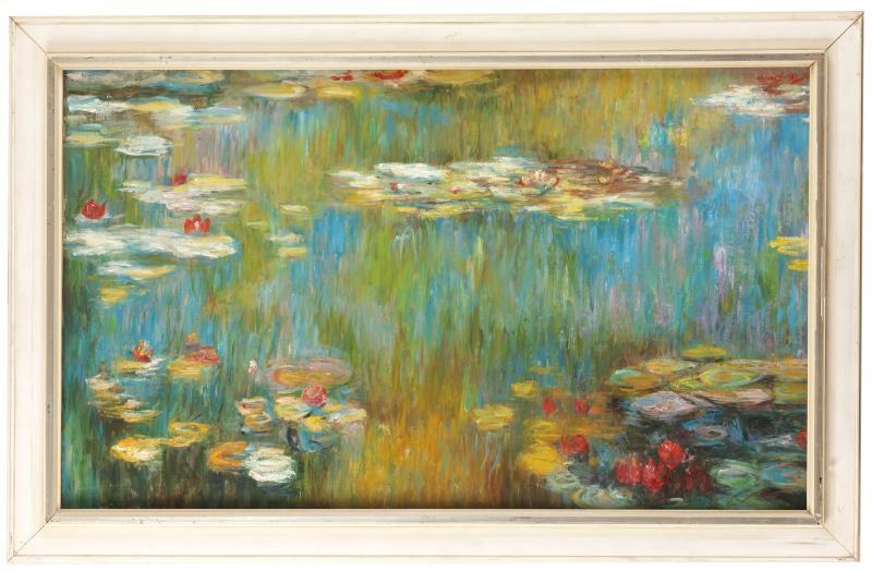 T. van Dam, 20e eeuw. Waterlelies, naar Monet.