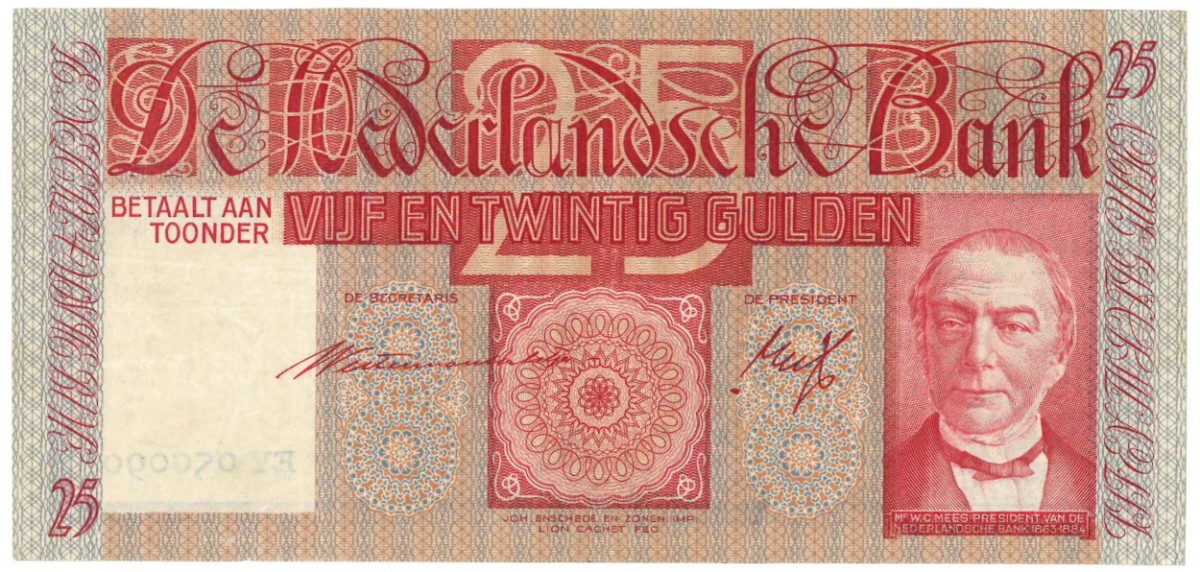 Nederland 25 gulden bankbiljet Type 1931 Mees - Zeer Fraai