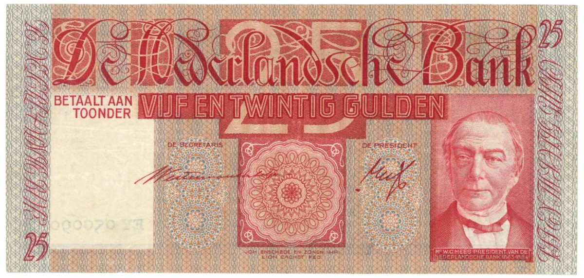 Nederland 25 gulden bankbiljet Type 1931 Mees - Zeer Fraai