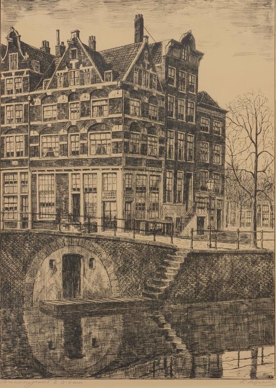 Karel Legrand, ca. 1915/20, Brouwersgracht te Amsterdam.