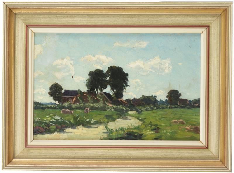 Daniel Been (Rotterdam 1885 - 1967 Baarn), Landschap in de omgeving van Overschie, olieverf op doek.