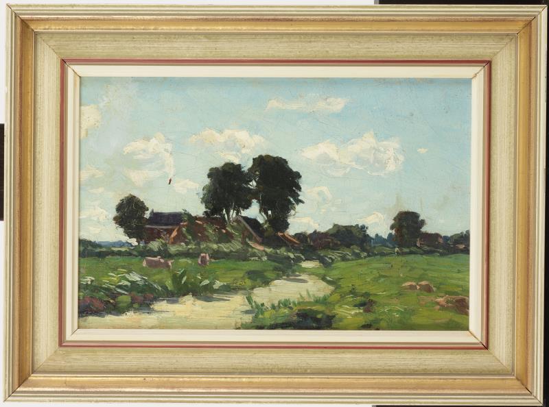 Daniel Been (Rotterdam 1885 - 1967 Baarn), Landschap in de omgeving van Overschie, olieverf op doek.