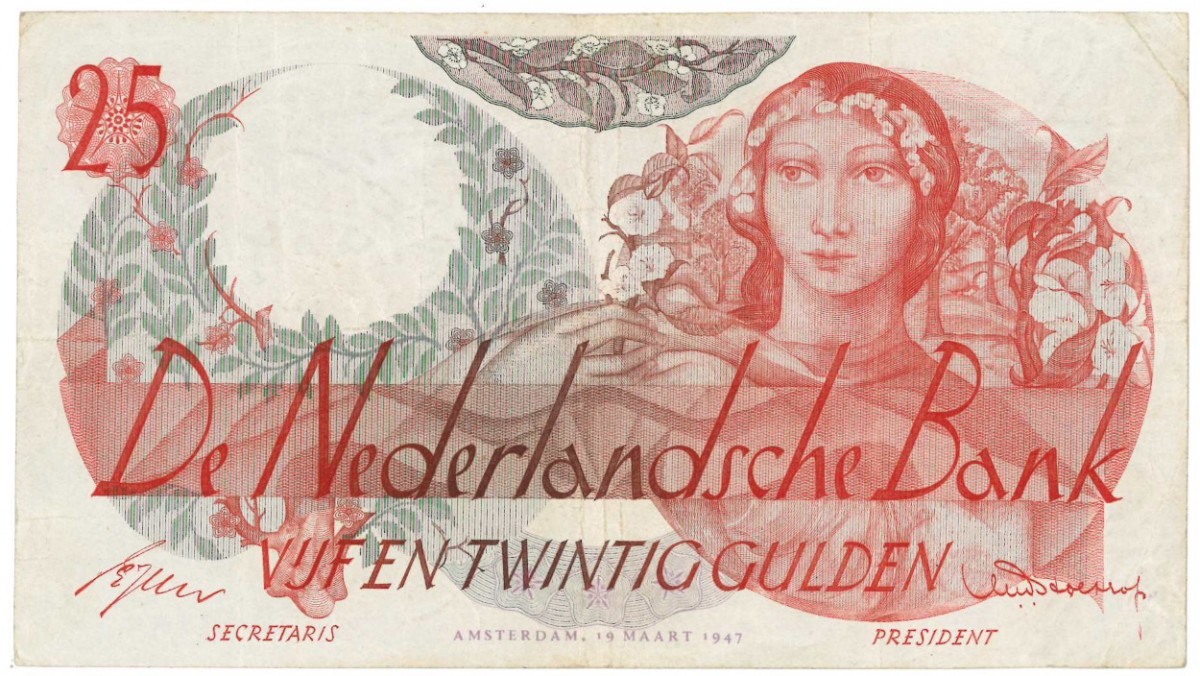 Nederland 25 gulden Bankbiljet Type 1947 Flora - Zeer Fraai
