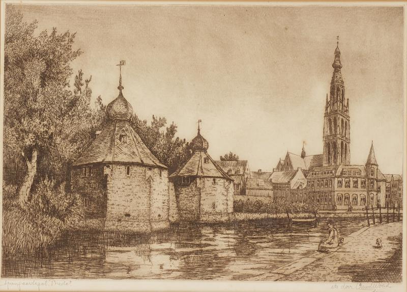 Cor van der Woerd (Nijkerk 1901 - 1994 Arnhem), 'Het Spanjaardsgat te Breda'.