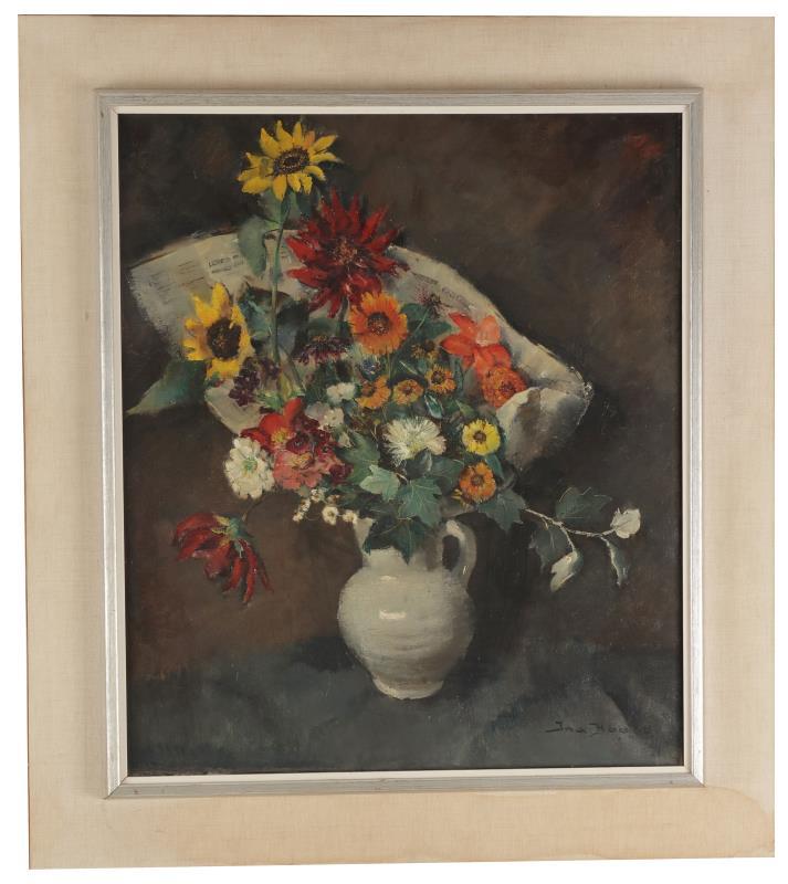 Ina Hooft (Den Haag 1894 - 1994 Laren), Een boeket met bloemen.