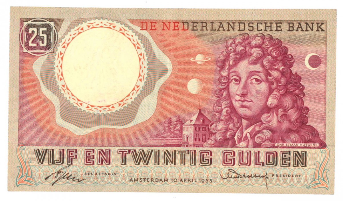 Nederland 25 gulden Bankbiljet Type 1955 Huygens - Zeer Fraai