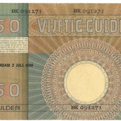 Nederland 50 gulden Bankbiljet Type 1929 Minerva - Zeer Fraai +