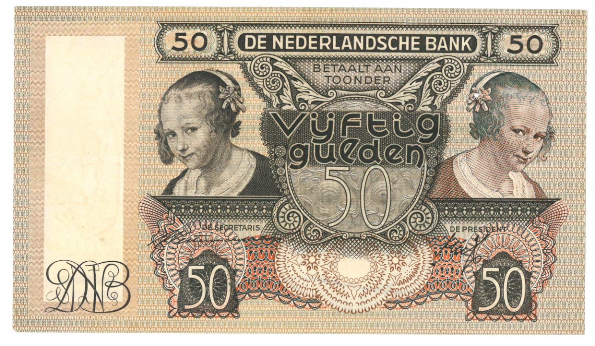Nederland 50 gulden Bankbiljet Type 1941 Oestereetster - Zeer Fraai -