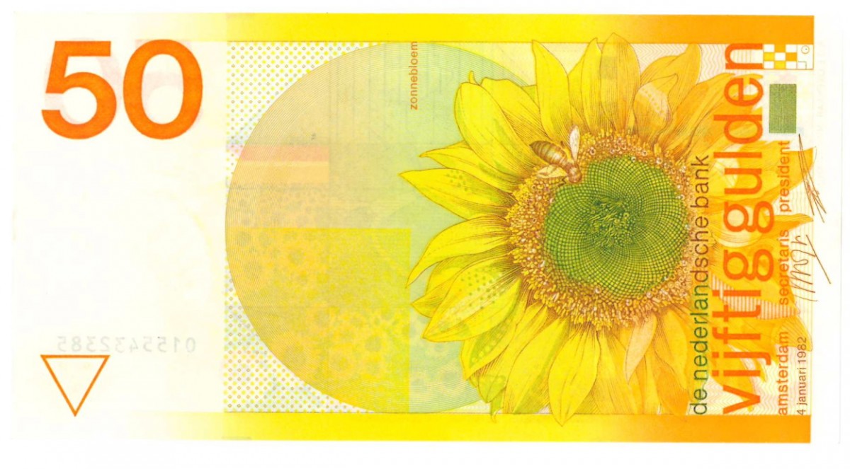 Nederland 50 gulden bankbiljet Type 1982 Zonnebloem - Nagenoeg UNC