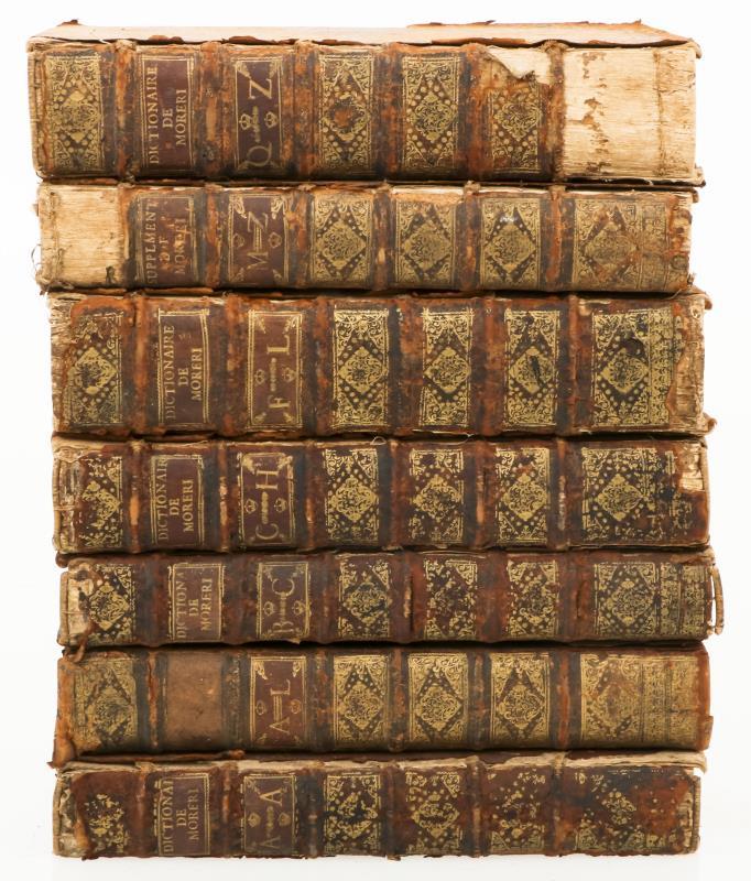 Louis Moreri (1643-1680) - Le grand dictionnaire historique ou Le mélange curieux de l'histoire sacrée et profane . - 7 dlg. Frankrijk, 1725/1735.