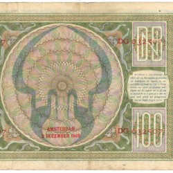 Nederland 100 gulden Bankbiljet Type 1930 Luitspelende vrouw - Zeer Fraai -