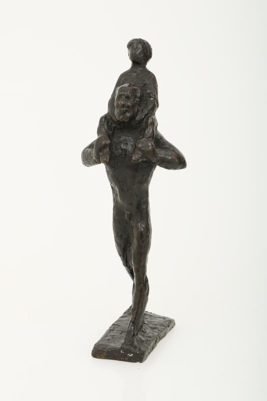 Pieter de Hondt, "Vader en zoon", gesigneerd in de voet, brons.