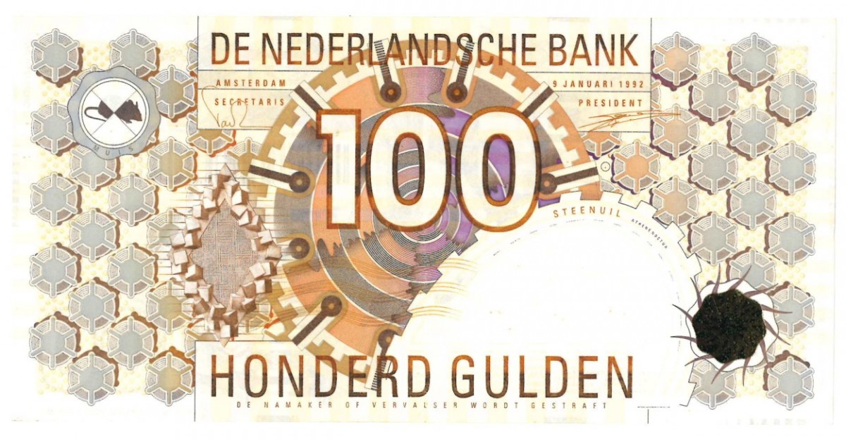 Nederland 100 gulden Bankbiljet Type 1992 Steenuil - Zeer Fraai +