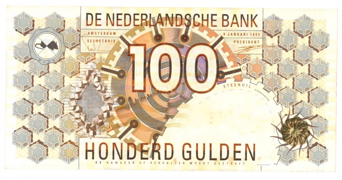 Nederland 100 gulden Bankbiljet Type 1992 Steenuil - Zeer Fraai