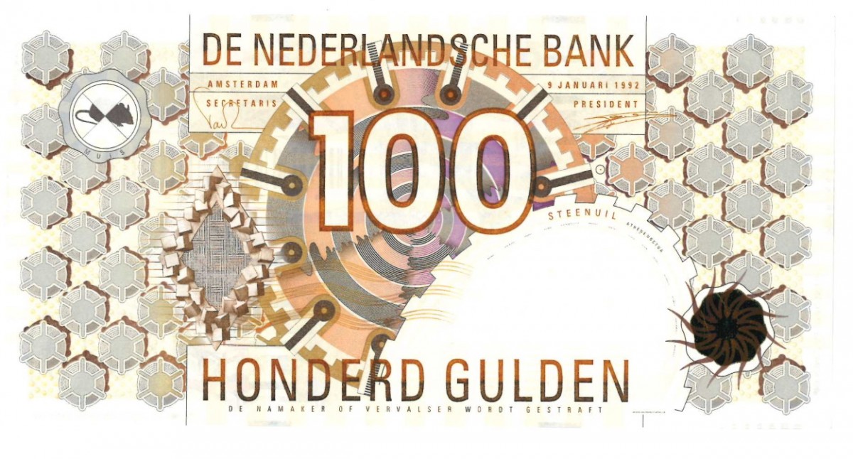 Nederland 100 gulden Bankbiljet Type 1992 Steenuil - Nagenoeg UNC