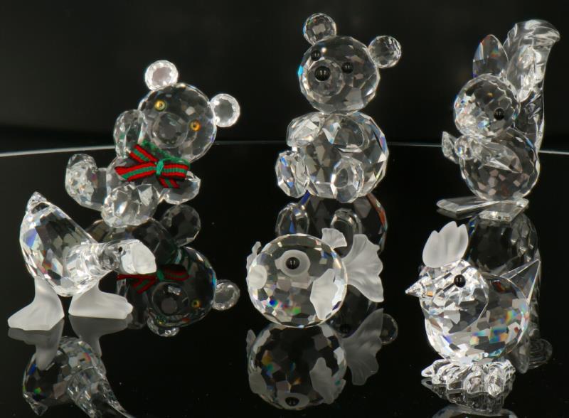 (6) delig lot Swarovski dier figuren.