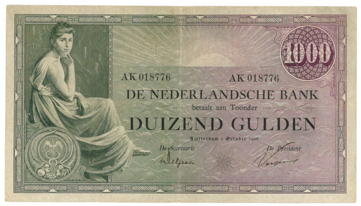 Nederland 1000 gulden Bankbiljet Type 1926 Grietje Seel - Fraai / Zeer Fraai