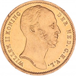 10 Gulden goud Willem II 1842. Prachtig + (Proofslag).
