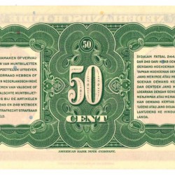 Netherlands-Indies ½ gulden Banknote Type 1943 Wilhelmina II - About UNC