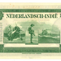 Netherlands-Indies 50 gulden Banknote Type 1943 Wilhelmina II - About UNC