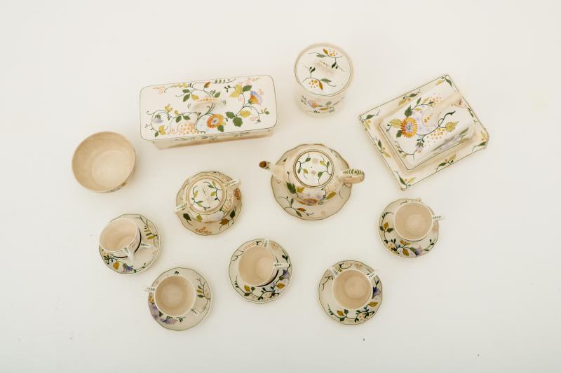 Een ontbijt servies gedeelte, Holland, 20e eeuw.