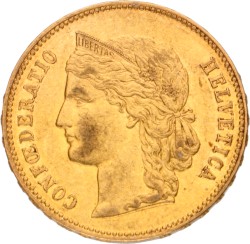 Switzerland. 20 Francs. 1895 B.
