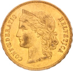 Switzerland. 20 Francs. 1895 B.