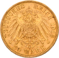 German states. Hamburg. 20 Mark. 1913 J.