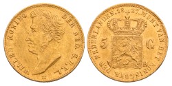 5 Gulden. Willem I. 1827 B (open). MS 62.