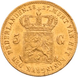 5 Gulden. Willem I. 1827 B (open). MS 62.
