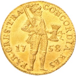 Gouden dukaat. Utrecht. 1758. MS 62.