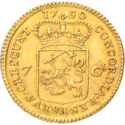 Halve gouden rijder van 7 gulden. Holland. 1750/40. UNC details.