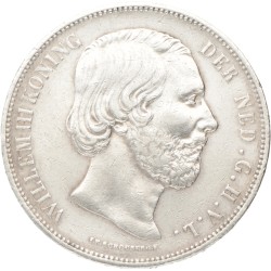 2½ Gulden. Willem III. 1863. AU details.