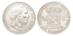 2½ Gulden. Willem III. 1863. AU details.