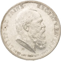 German states. Bavaria. Luitpold. 5 Mark - 90th birthday of the Prince Regent. 1911 D.