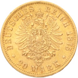 German states. Brunswick-Wolfenbuttel. Wilhelm I. 20 Mark. 1875 A.